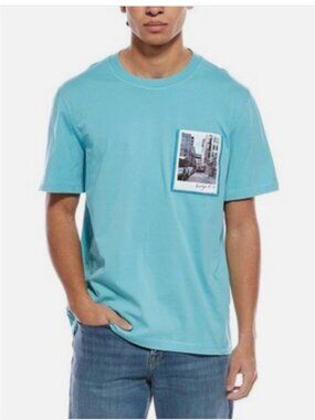Helmut Lang Turquoise Short-Sleeve Pocket Graphic Tee